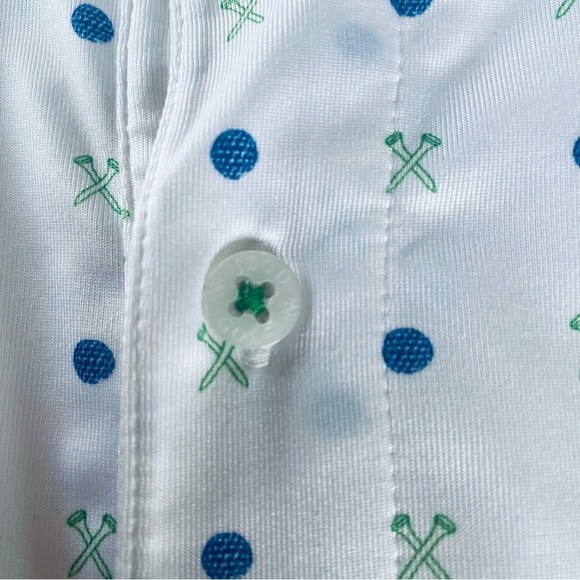 Izod Golf Polo Collar Novelty Tee + Ball Print Dry Fit Lightweight Performance - Picture 8 of 11